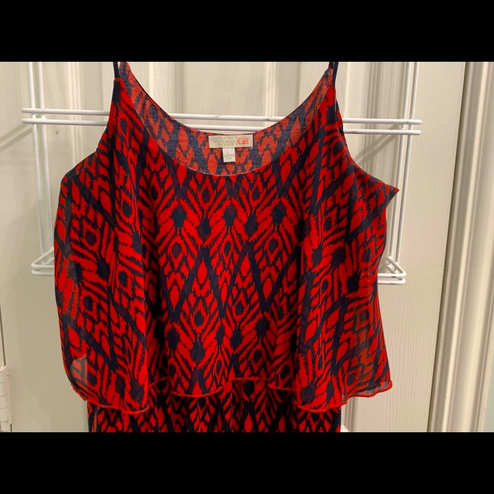 Red and Navy maxi dress